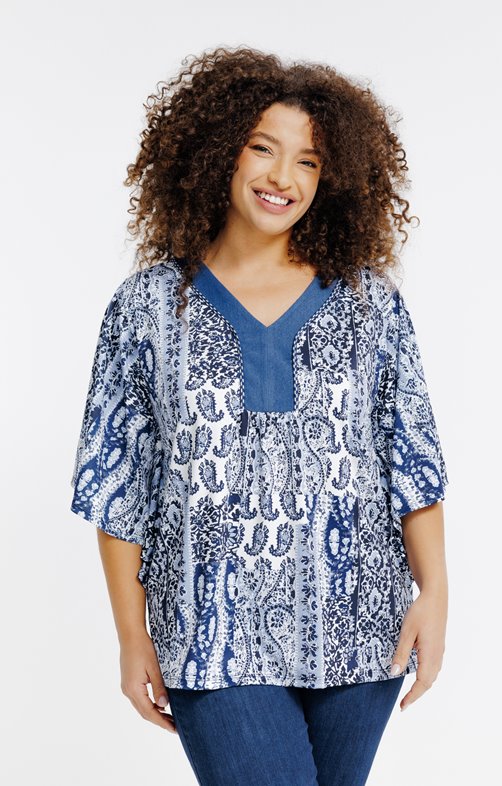 Tee-shirt forme poncho imprimé