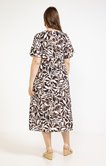 Robe mi longue imprimé col lacet