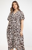 Robe mi longue imprimé col lacet