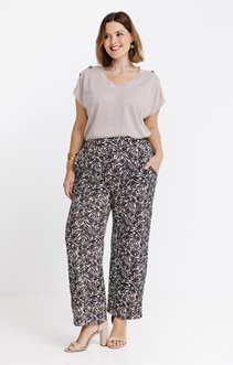 Pantalon imprimé feuillage