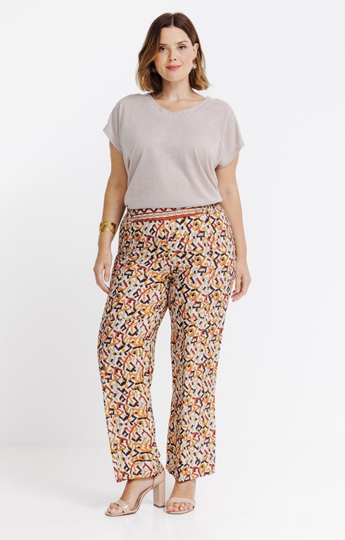 Pantalon fluide fibranne imprimé