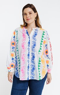 Chemise brodée multicolore