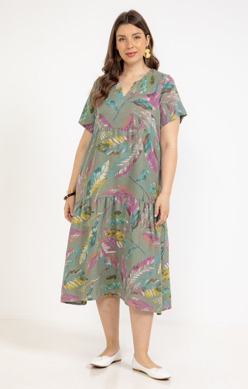 Robe plastron lin viscose