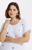 Tee-shirt avec  broderies coeurs
