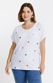 Tee-shirt avec  broderies coeurs