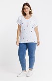 Tee-shirt avec  broderies coeurs