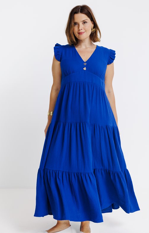 Robe longue à volants