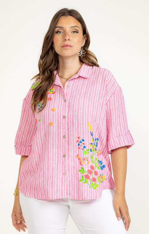 Chemise rayée manches courtes