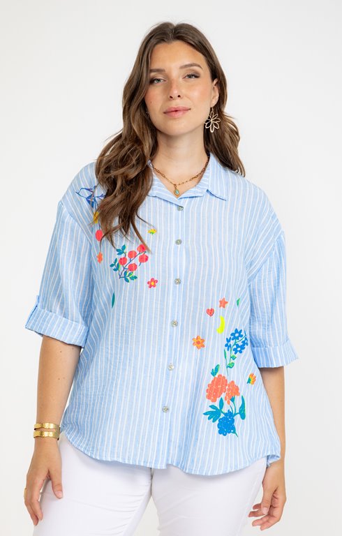 Chemise rayée manches courtes
