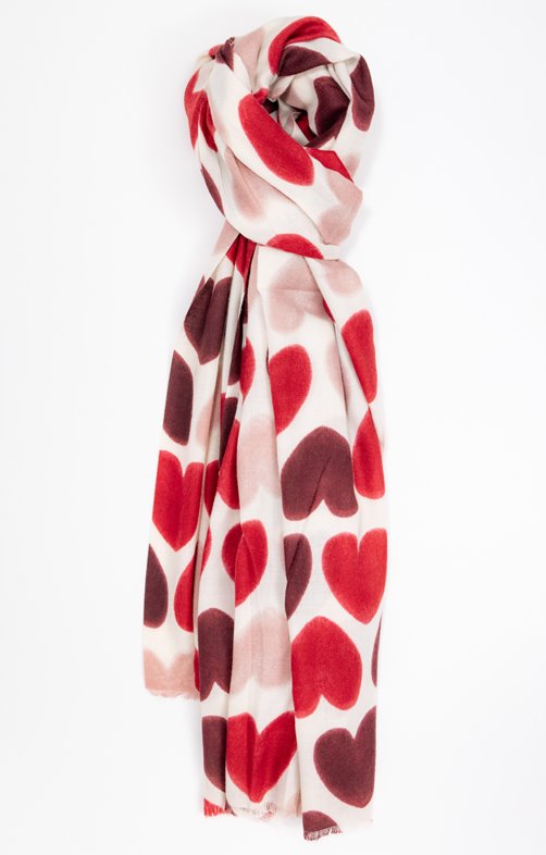 Foulard camaïeu de coeurs