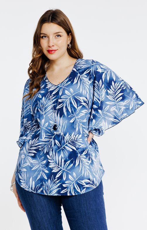 Poncho imprimé avec collier