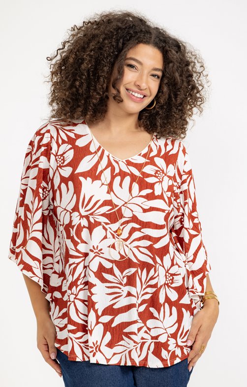 Poncho imprimé avec collier