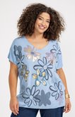 Tee-shirt maille fine imprimé fleurs