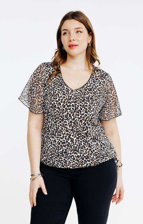 Tee-shirt manches courtes léopard