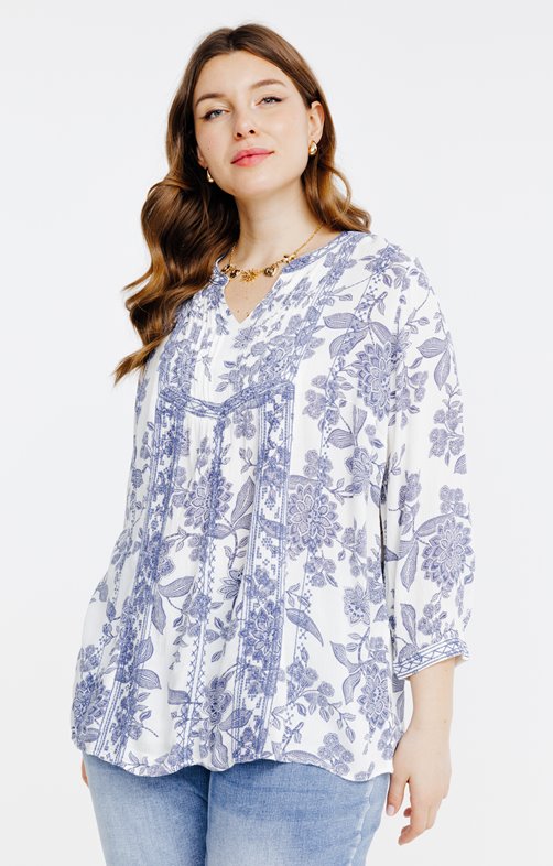 Chemise en crêpon imprimée