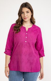Chemise brodée manches 3/4