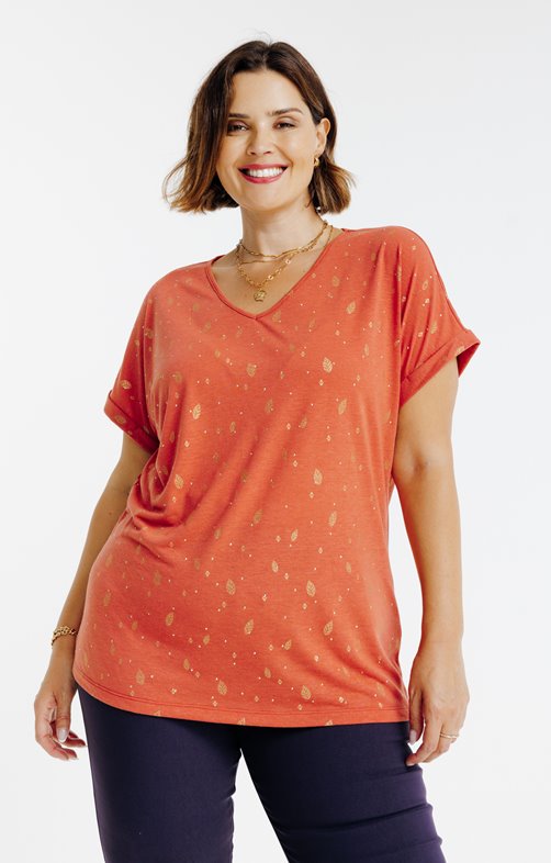 Tee-shirt imprimé plumes