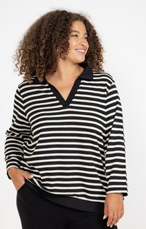 Tee-shirt forme polo rayé
