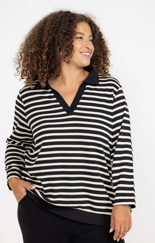 Tee-shirt forme polo rayé