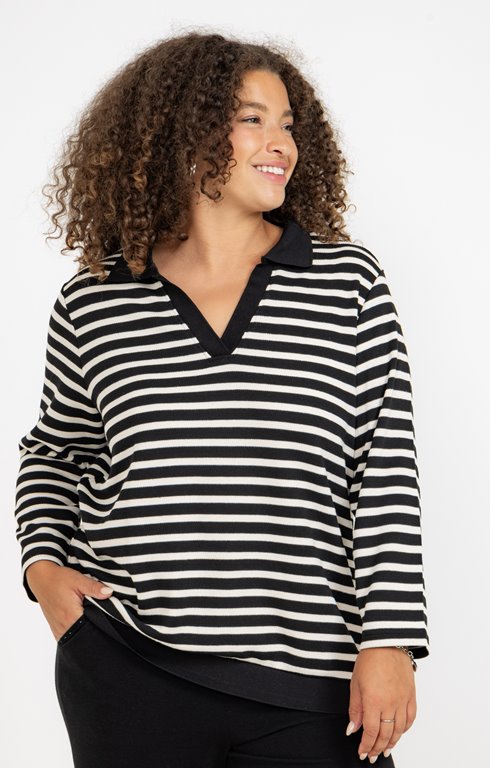 Tee-shirt forme polo rayé