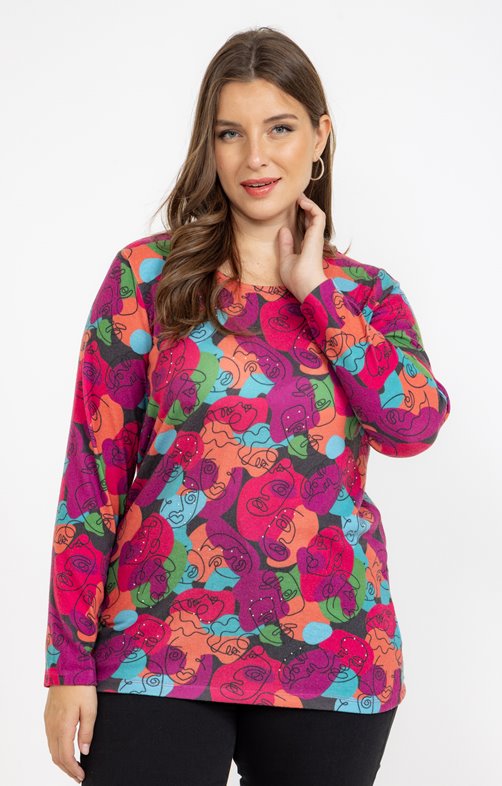 Tee-shirt maille chaude imprimé