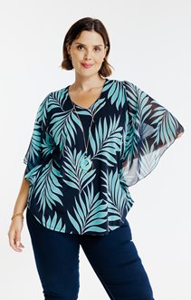 Tee-shirt forme poncho imprimé