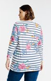 Tee-shirt rayé imprimé fleurs