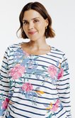 Tee-shirt rayé imprimé fleurs
