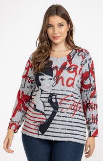 Tee-shirt maille chaude imprimé