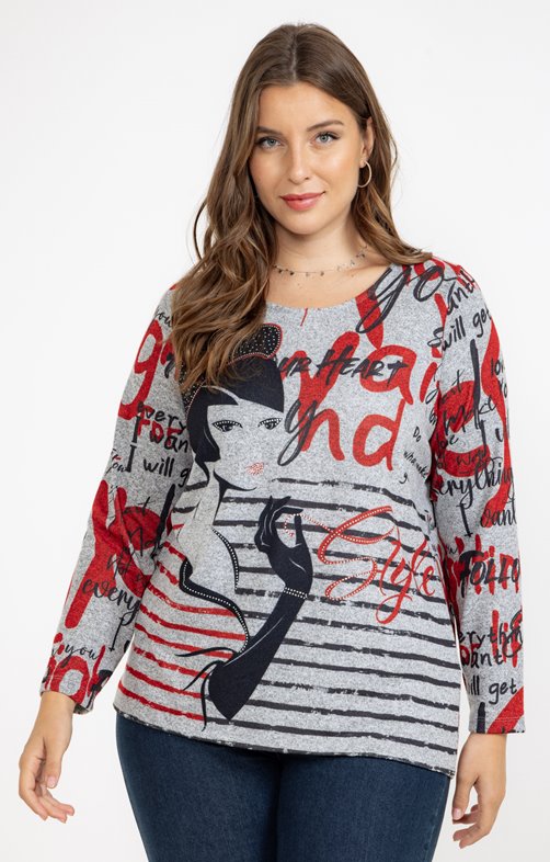 Tee-shirt maille chaude imprimé