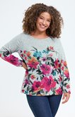 Tee-shirt maille chaude imprimé fleuri