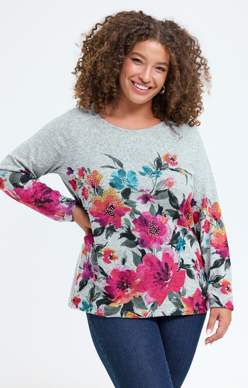 Tee-shirt maille chaude imprimé