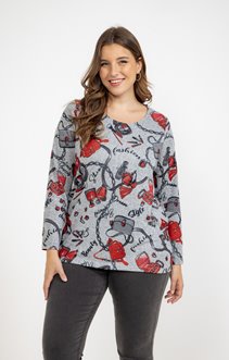 Tee-shirt maille chaude imprimé