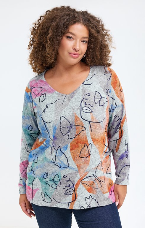 Tee-shirt maille chaude imprimé