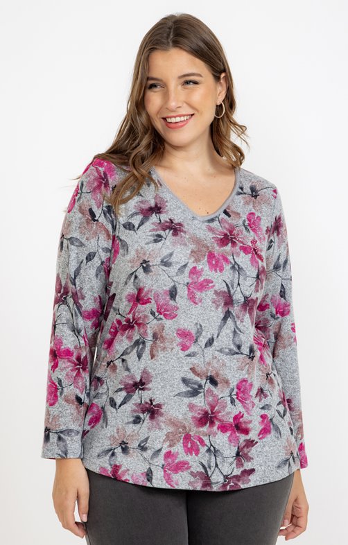Tee-shirt maille chaude imprimé