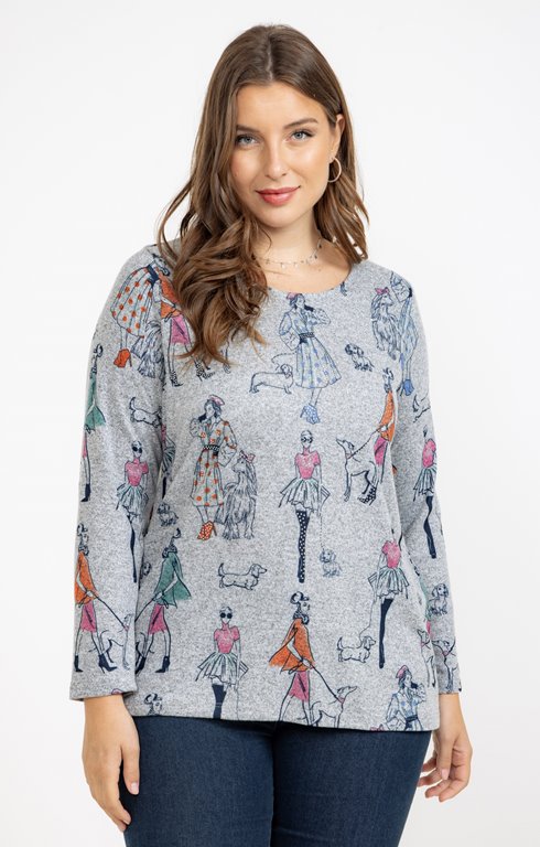 Tee-shirt maille chaude imprimé