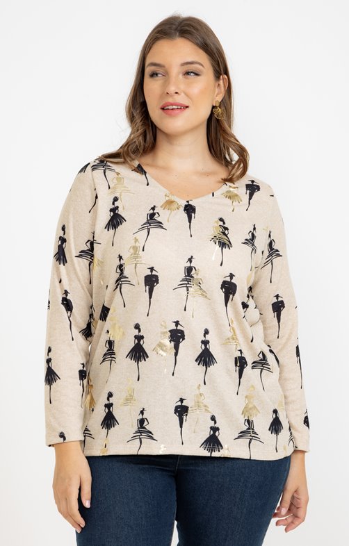 Tee-shirt maille chaude imprimé