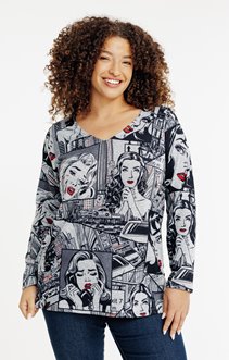 Tee-shirt maille chaude imprimé