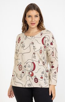 Tee-shirt maille chaude imprimé