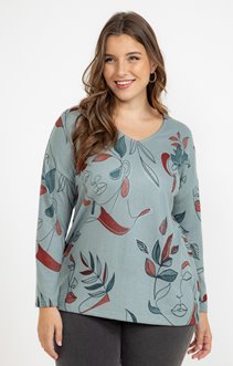Tee-shirt maille chaude imprimé