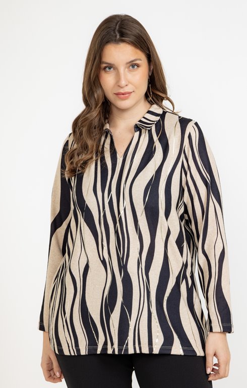 Tee-shirt maille chaude avec col