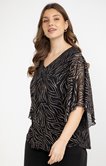 Poncho imprimé paillettes, encolure V