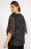 Poncho imprimé paillettes, encolure V