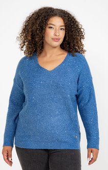 Pull col V avec strass