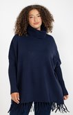 Pull poncho avec franges