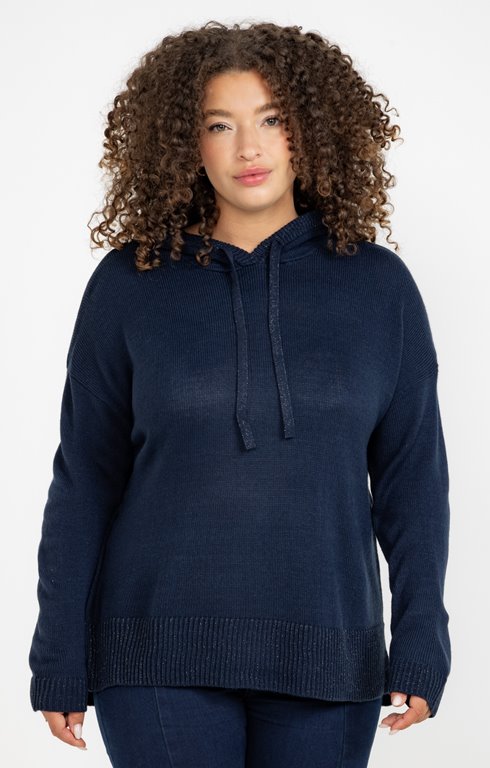 Pull à capuche avec détails lurex