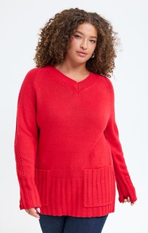 Pull col V avec poches