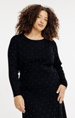 Pull uni côtelé avec strass