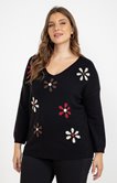 Pull avec fleurs