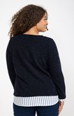 Pull 2-en-1 avec empiècement à rayures